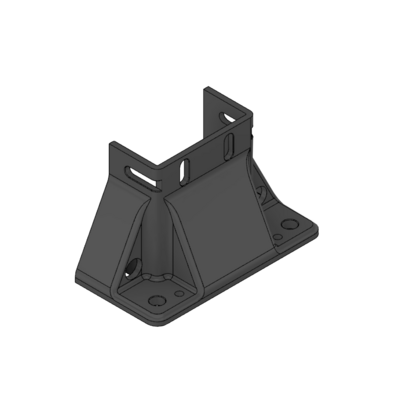 33B-45903S-1 MODULAR SOLUTIONS ELITE FOOT<BR>45MM X 90MM THREE SIDED, 12MM FLOOR ANCHOR HOLES W/HARDWARE
